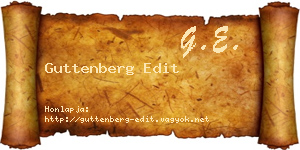 Guttenberg Edit névjegykártya